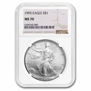1993 American Silver Eagle MS-70 NGC