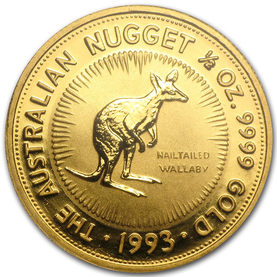 1993 Australia 1/2 oz Gold Nugget BU