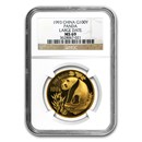 1993 China 1 oz Gold Panda Large Date MS-69 NGC