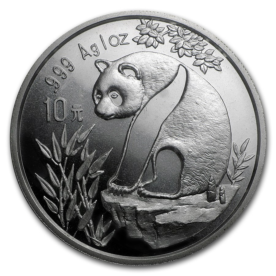 1993 China 1 oz Silver Panda Large Date BU (Sealed)