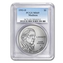 1993-D Bill of Rights-Madison $1 Silver Commem MS-69 PCGS