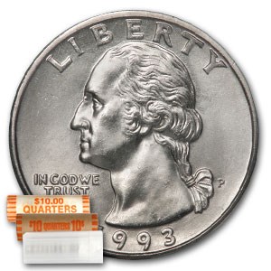 1993-P Washington Quarter 40-Coin Roll BU