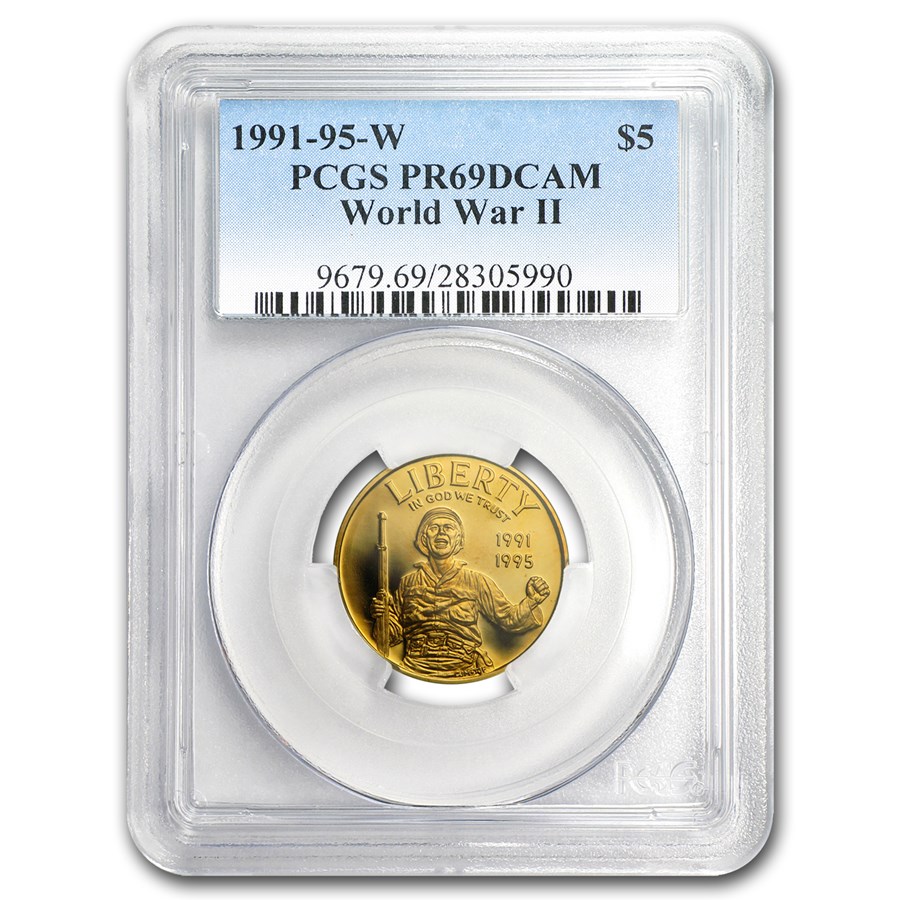 1993-W Gold $5 Commem World War II PR-69 PCGS