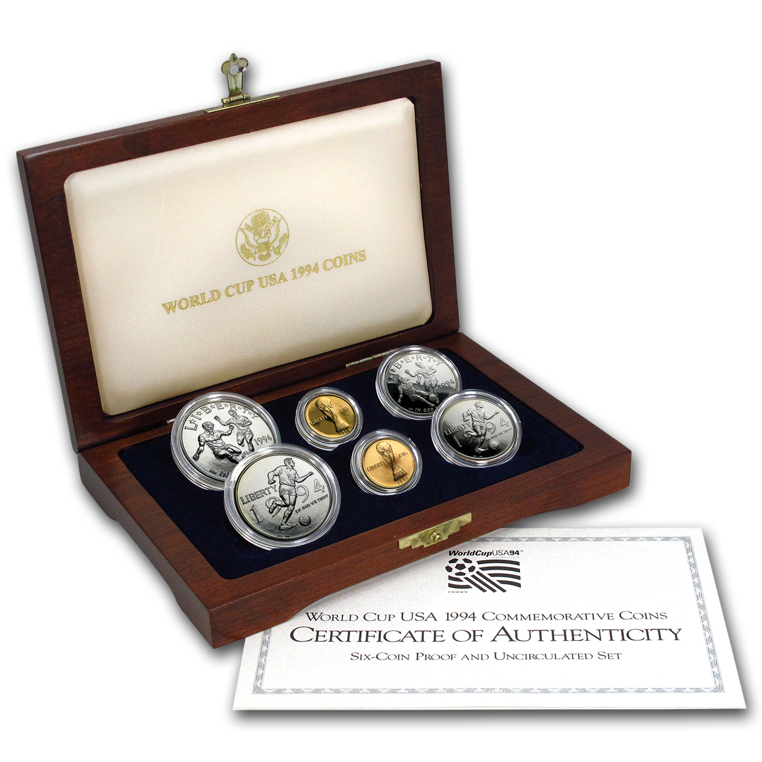 Buy 1994 6-Coin Commem World Cup Set BU & Proof (w/Box & COA) | APMEX