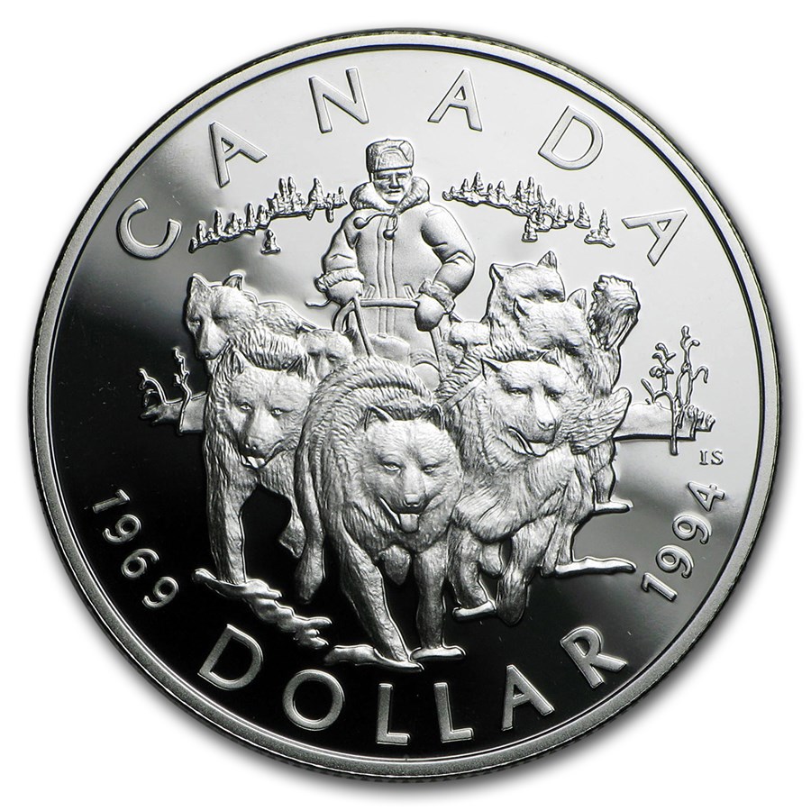 1994 Canada Silver Dollar Proof (RCMP Sled-Dog Patrol)