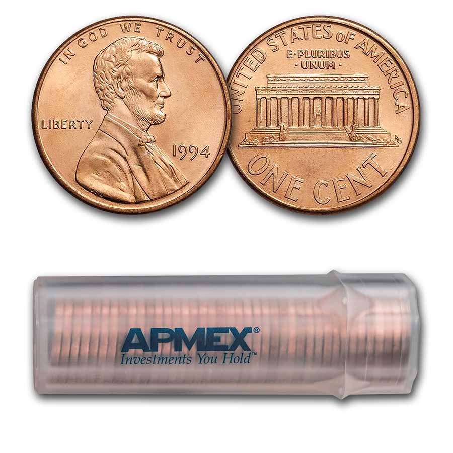 1994 Lincoln Cent 50-Coin Roll BU