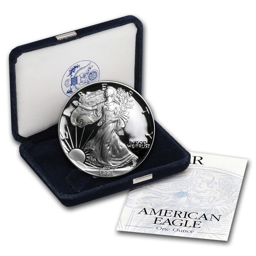 1994-P 1 oz Proof American Silver Eagle (w/Box & COA)