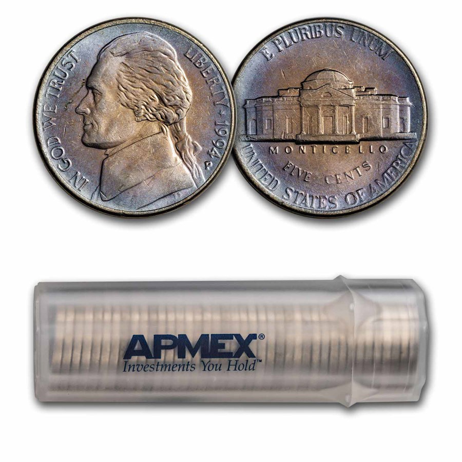 1994-P Jefferson Nickel 40-Coin Roll BU