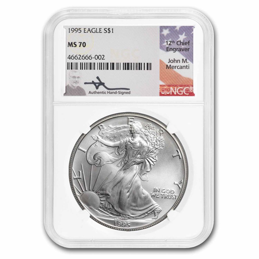 1995 American Silver Eagle MS-70 NGC (Mercanti)