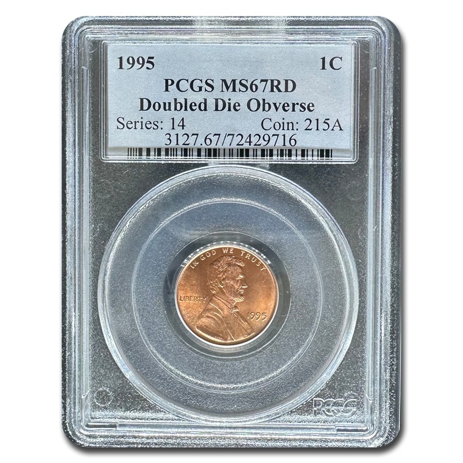 1995 Lincoln Cent Doubled Die Obv MS-67 PCGS (Red)