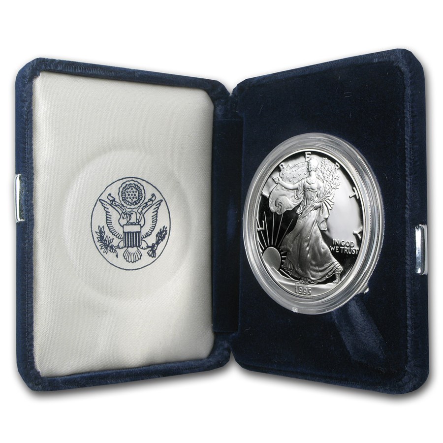 1995-P 1 oz Proof American Silver Eagle (w/Box & COA)