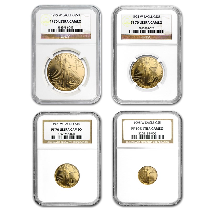 1995-W 4-Coin Proof American Gold Eagle Set PF-70 UCAM NGC