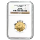 1995-W Gold $5 Commem Olympic Stadium MS-70 NGC