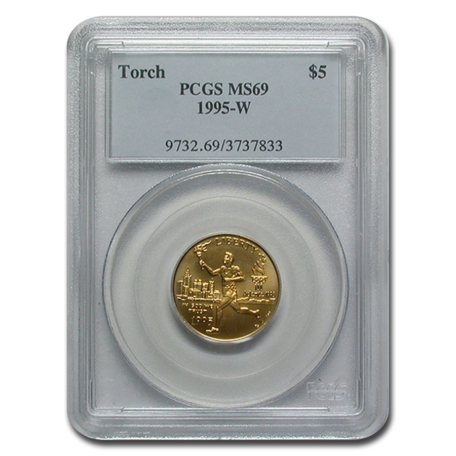 1995-W Gold $5 Commem Olympic Torch Runner MS-69 PCGS