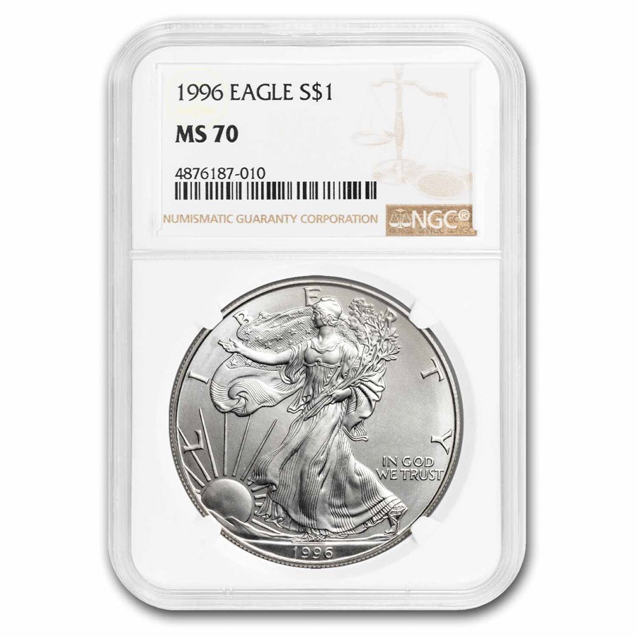 1996 American Silver Eagle MS-70 NGC