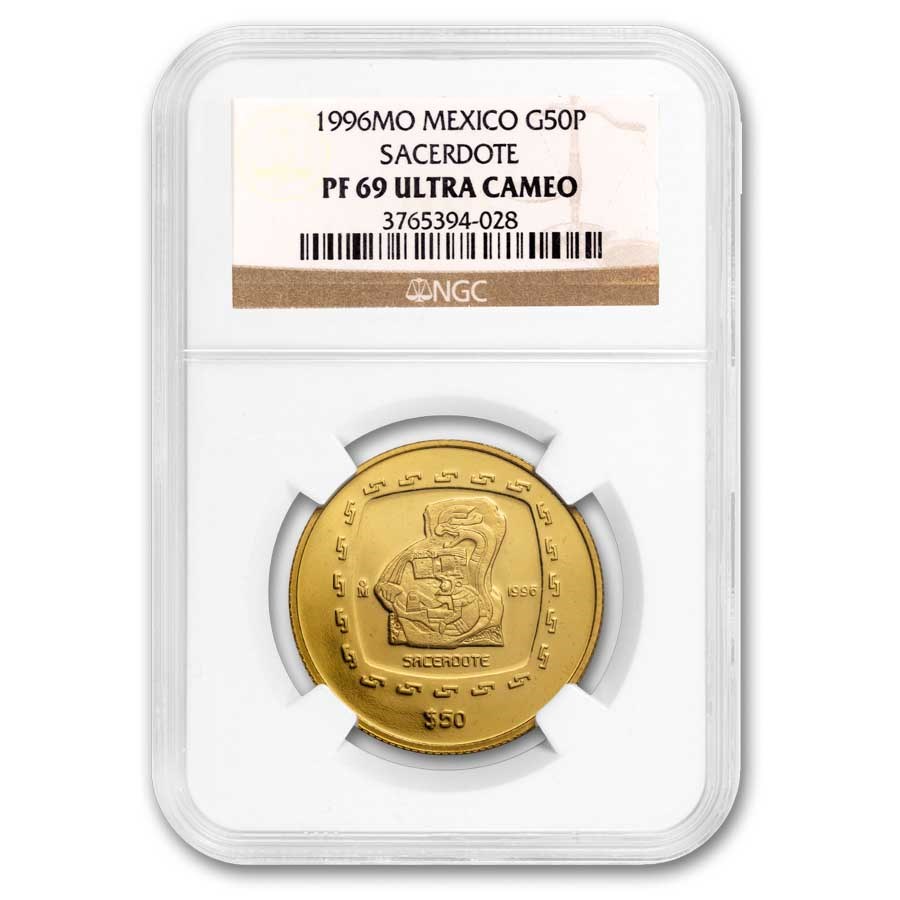 1996-Mo Mexico Gold 50 Pesos Sacerdote PF-69 UCAM NGC