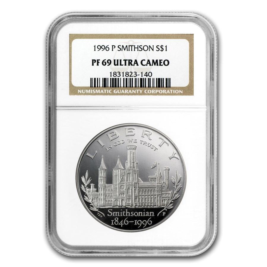 1996-P Smithsonian $1 Silver Commem PF-69 NGC