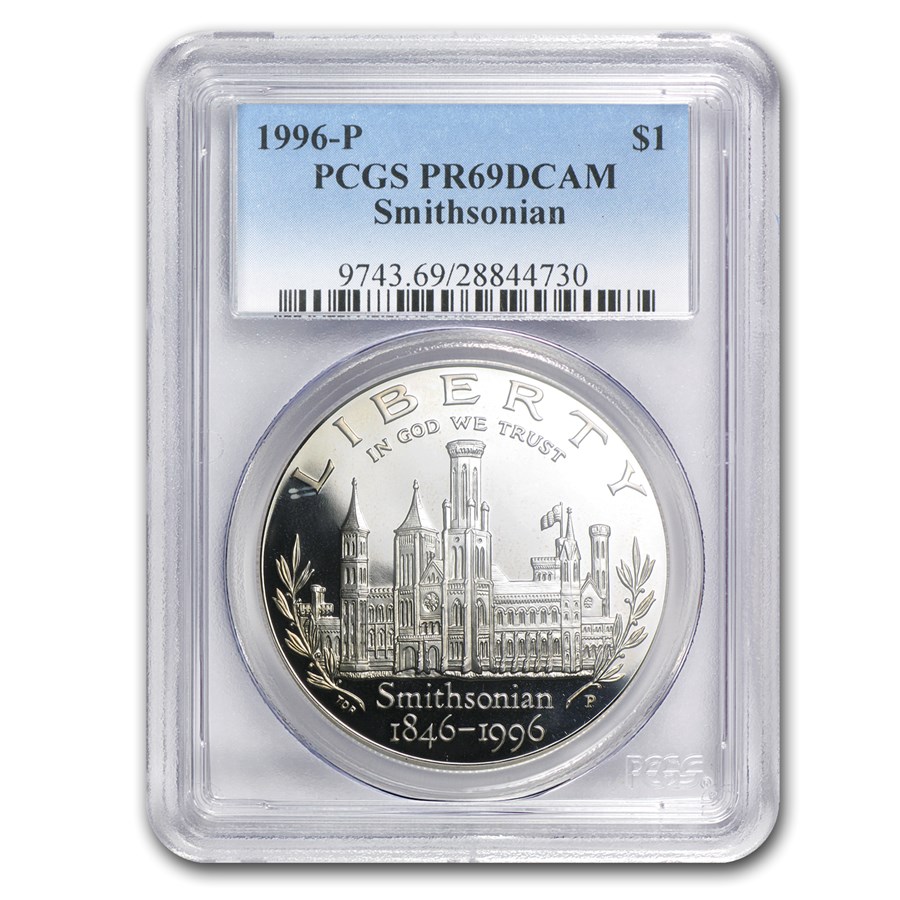 1996-P Smithsonian $1 Silver Commem PR-69 PCGS