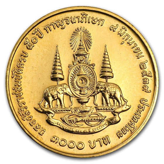 Buy 1996 Thailand Gold 3000 Baht 50th Anniv Reign of King Rama IX - APMEX