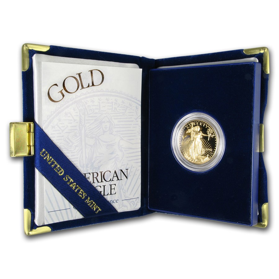 1996-W 1/2 oz Proof American Gold Eagle (w/Box & COA)