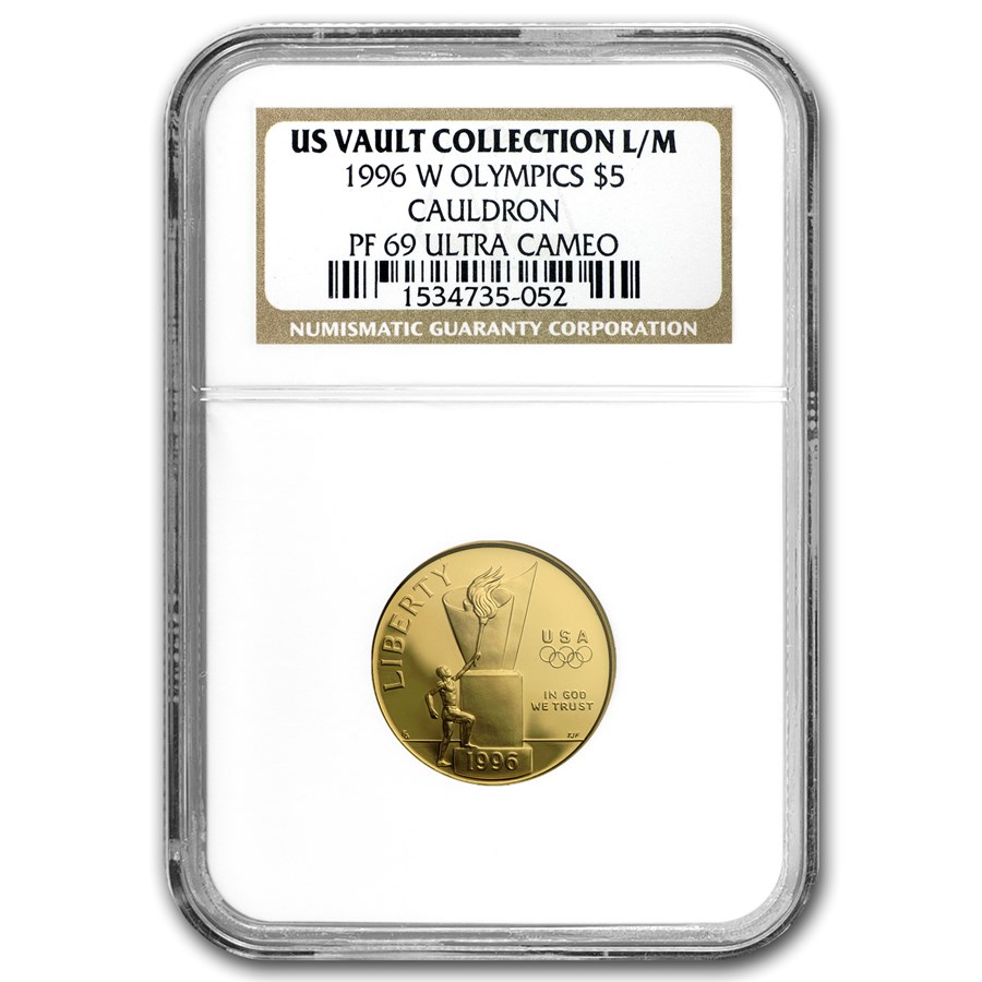1996-W Gold $5 Commem Cauldron PF-69 NGC