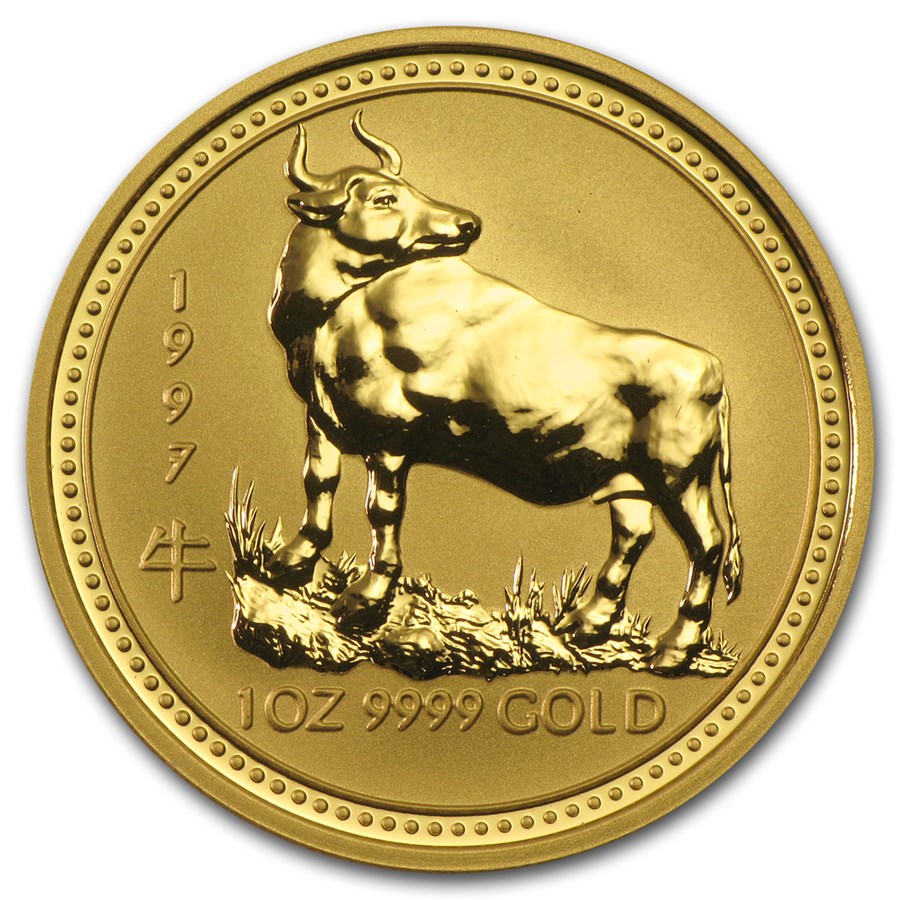 1997 Australia 1 oz Gold Lunar Ox BU (Series I)