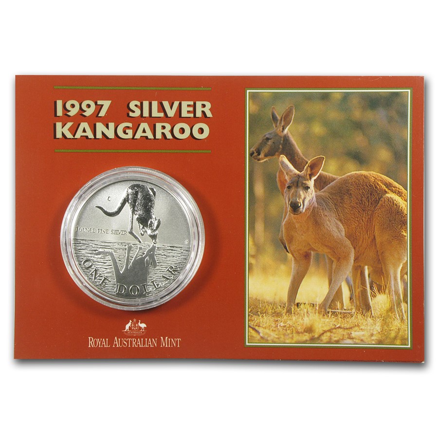 1997 Australia 1 oz Silver Kangaroo (In Display Card)