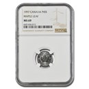 1997 Canada 1/10 oz Platinum Maple Leaf MS-69 NGC