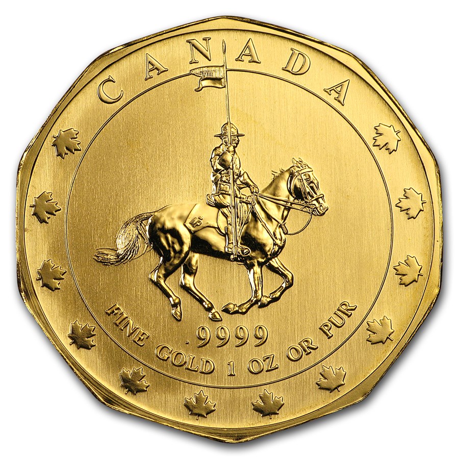 1997 Canada 1 oz Gold Mountie Maple Leaf BU