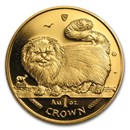 1997 Isle of Man 1 oz Gold Longhaired Smoke Cat BU