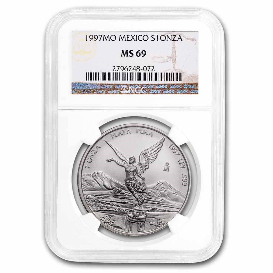 1997 Mexico 1 oz Silver Libertad MS-69 NGC