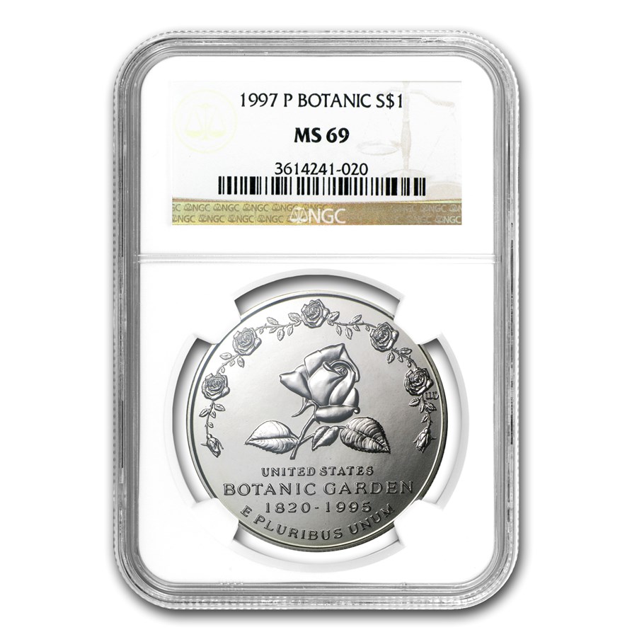 1997-P Botanical Garden $1 Silver Commem MS-69 NGC