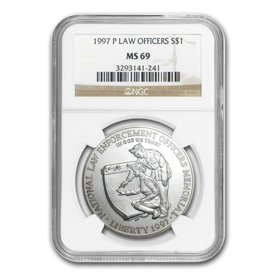 1997-P Law Enforcement $1 Silver Commem MS-69 NGC