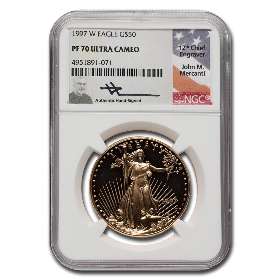 1997-W 1 Oz Proof American Gold Eagle PF-70 NGC (Mercanti)