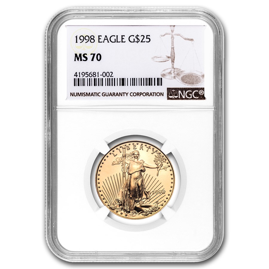 1998 1/2 oz American Gold Eagle MS-70 NGC