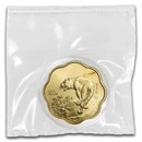 1998 China 1/2 oz Gold Year of the Tiger Flower Coin (Sealed)