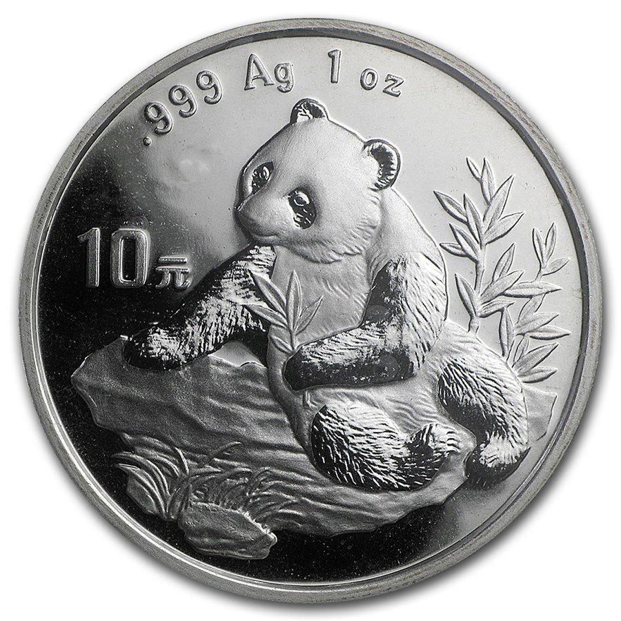 1998 China 1 oz Silver Panda Small Date BU (Sealed)