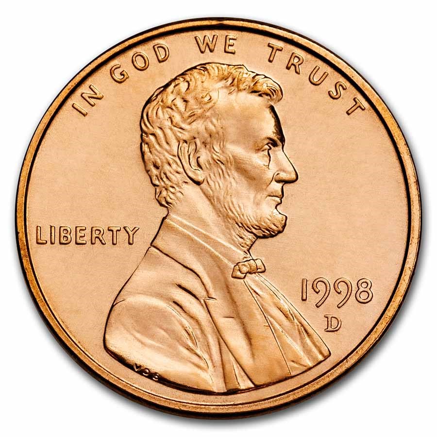 1998-D Lincoln Cent BU (Red)