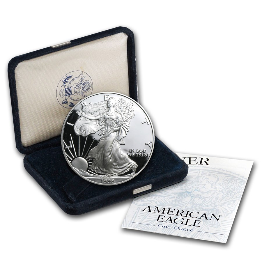 1998-P 1 oz Proof American Silver Eagle (w/Box & COA)