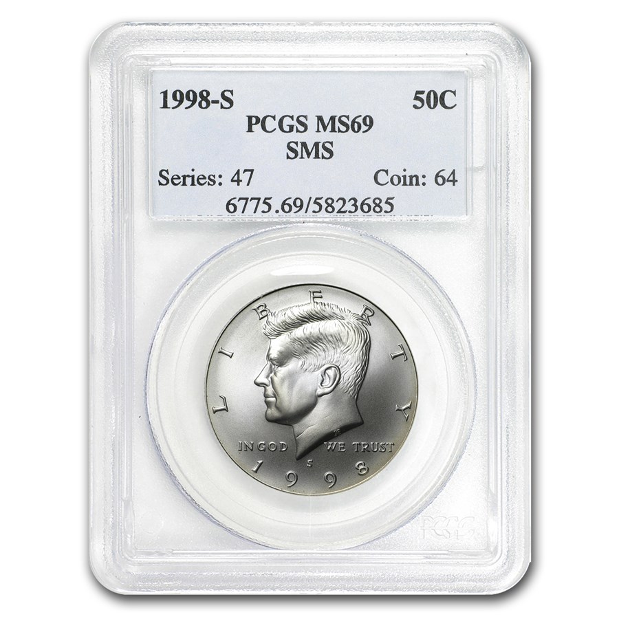 1998-S Silver John F. Kennedy 1/2 Dollar Matte MS/SP-69 PCGS