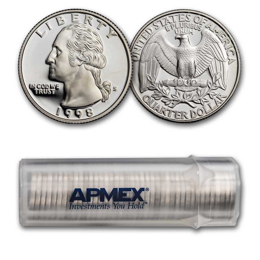 1998-S Washington Quarter 40-Coin Roll Proof (Silver)