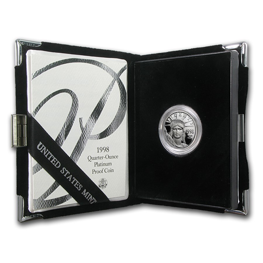 1998-W 1/4 oz Proof American Platinum Eagle (w/Box & COA)