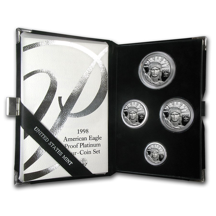 1998-W 4-Coin Proof American Platinum Eagle Set (w/Box & COA)