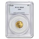 1999 1/10 oz American Gold Eagle MS-69 PCGS