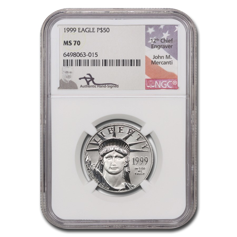 1999 1/2 oz American Platinum Eagle MS-70 NGC (Mercanti)