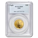 1999 1/4 oz American Gold Eagle MS-69 PCGS