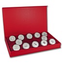 1999-2010 Australia 12-Coin 1 oz Silver Lunar Set (SI, Red Box)