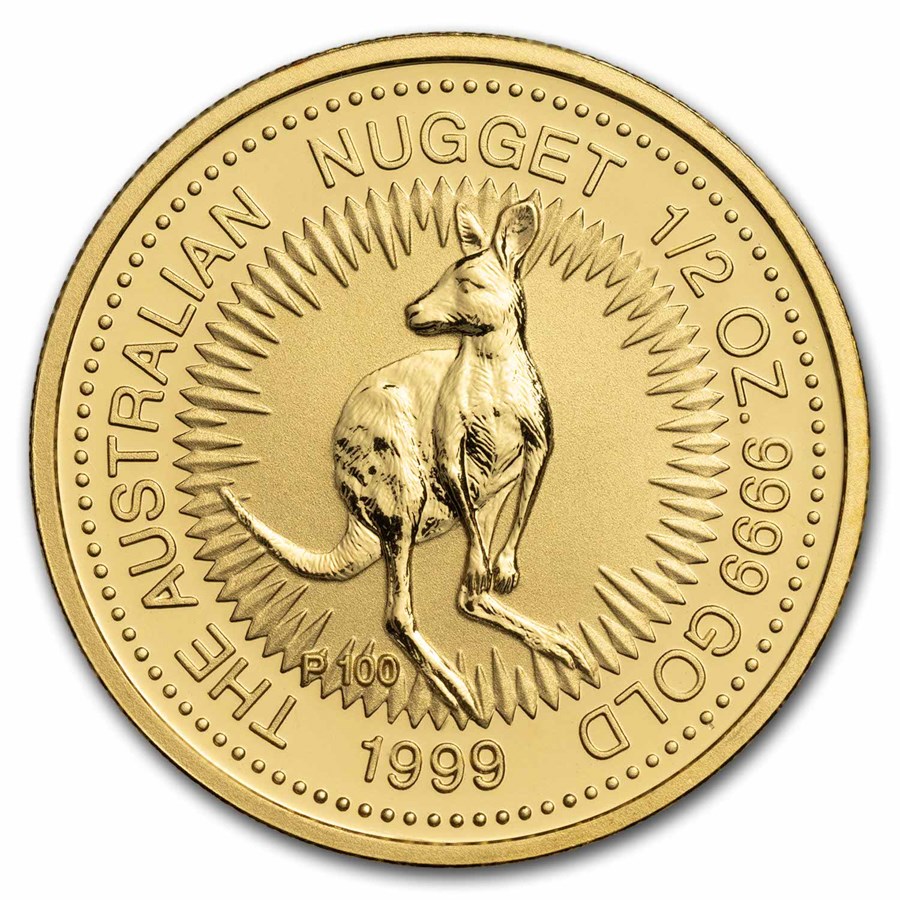1999 Australia 1/2 oz Gold Kangaroo BU