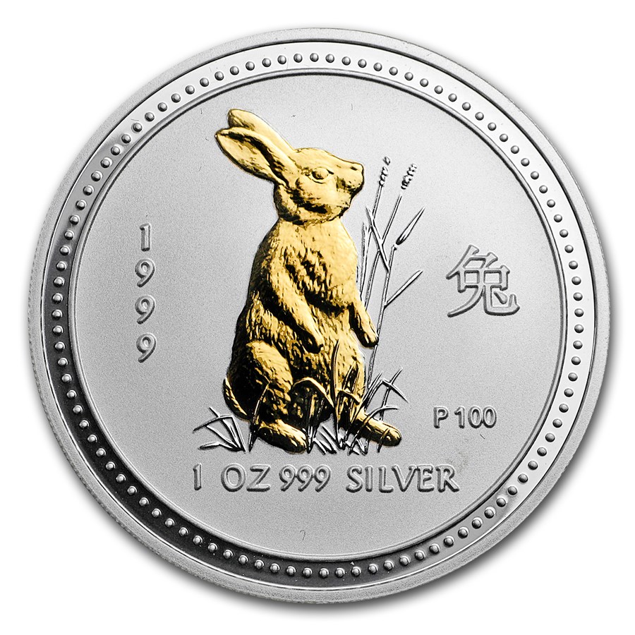 Buy 1999 Australia 1 oz Silver Rabbit BU (Series I, Gilded) | APMEX