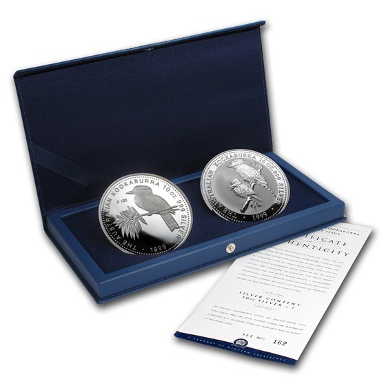 Buy 1999 Australia 2-coin 10 Oz Silver Kookaburra (twin Set) 